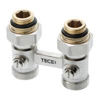 TECE 8740437 TECEflex Запорно-присоединительный узел TECE проходной 3/4" EK x 1/2" AG для нижнего подключения радиаторов