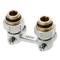 TECE 8740438 TECEflex Запорно-присоединительный узел TECE угловой 3/4" Ek x 1/2" AG для нижнего подключения радиаторов