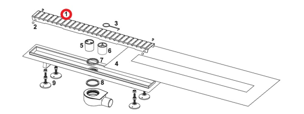 TECE 15190006 TECElinus Декоративная решетка „straight“, 700 мм